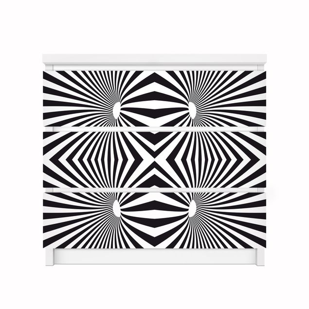Folia samoprzylepna wzory Psychedeliczny czarno-biały wzór