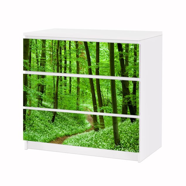 Okleina meblowa IKEA - Malm komoda, 3 szuflady - Szlakiem lasów romantycznych
