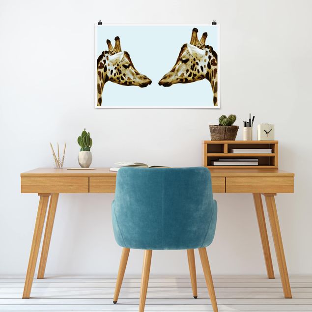 Obrazy do salonu nowoczesne Zakochane żyrafy