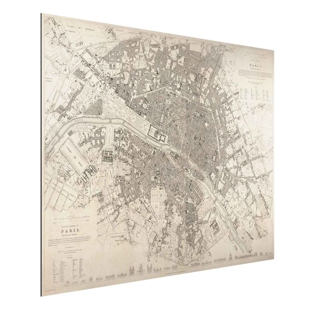 Dekoracja do kuchni Mapa miasta w stylu vintage Paryż