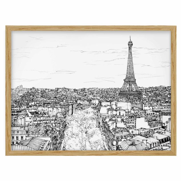 Obrazy w ramie do łazienki Studium miasta - Paryż