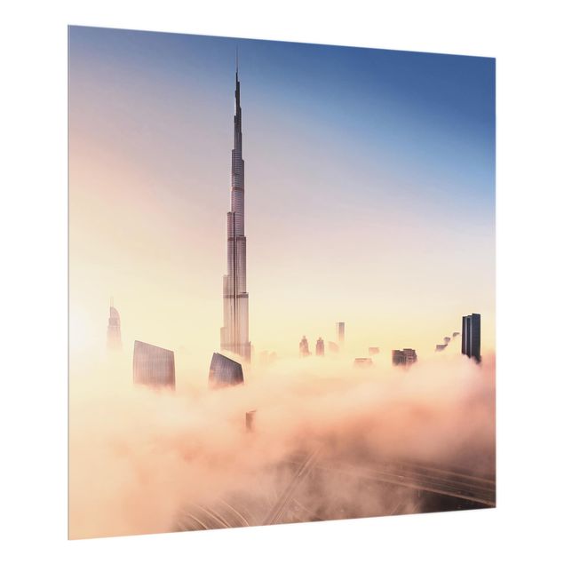 Panel szklany do kuchni - Niebiańska panorama Dubaju