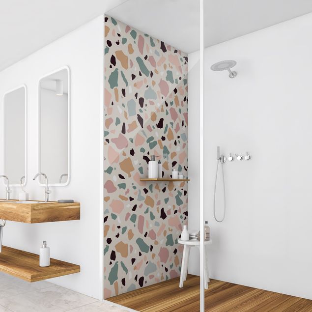 Tylna ścianka prysznicowa - Terazzo Pattern Naples