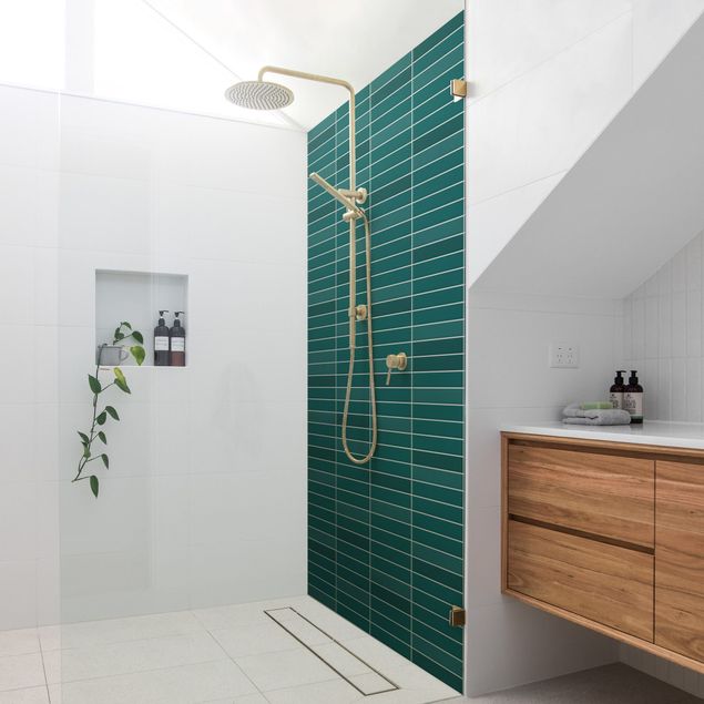 Tylna ścianka prysznicowa - Metro Tiles - Turquoise