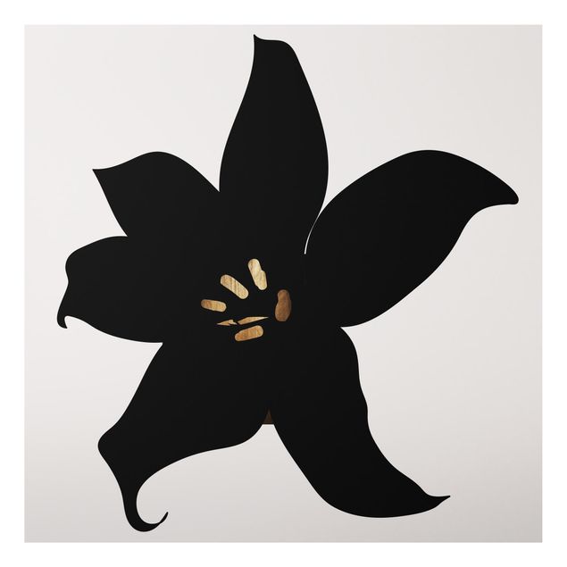 Dekoracja do kuchni Graficzny świat roślin - Orchidea czarno-złota