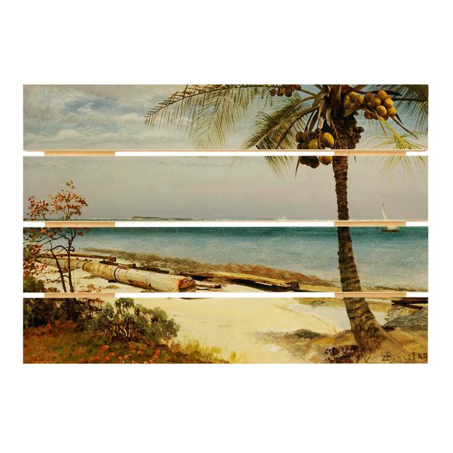 Obrazy na drewnie Albert Bierstadt - Wybrzeże w tropikach