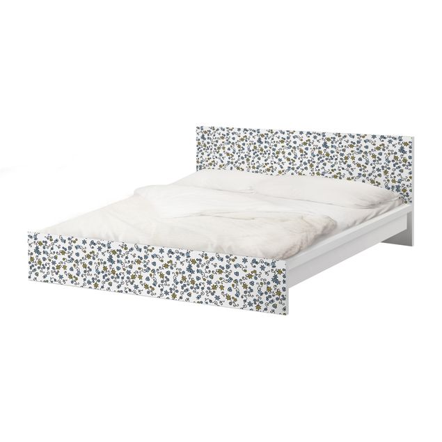 Okleina meblowa IKEA - Malm łóżko 140x200cm - Wzór kwiatowy Mille fleurs