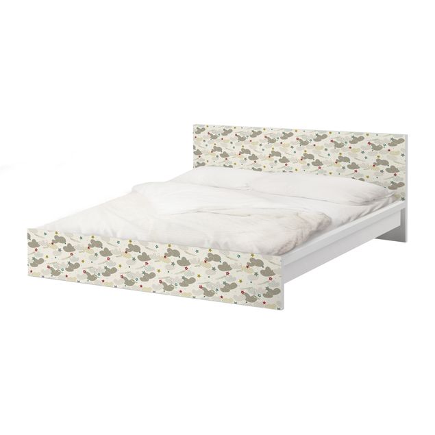 Okleina meblowa IKEA - Malm łóżko 140x200cm - Niebiańskie krokodyle