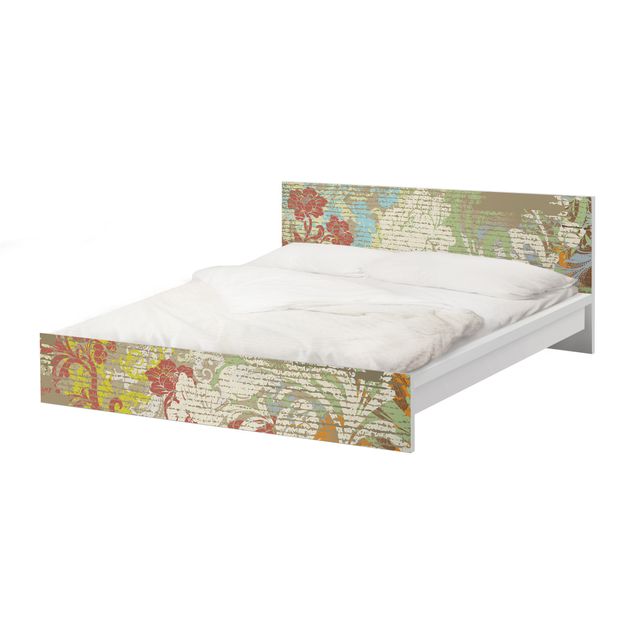 Okleina meblowa IKEA - Malm łóżko 160x200cm - Kwiaty z minionej epoki