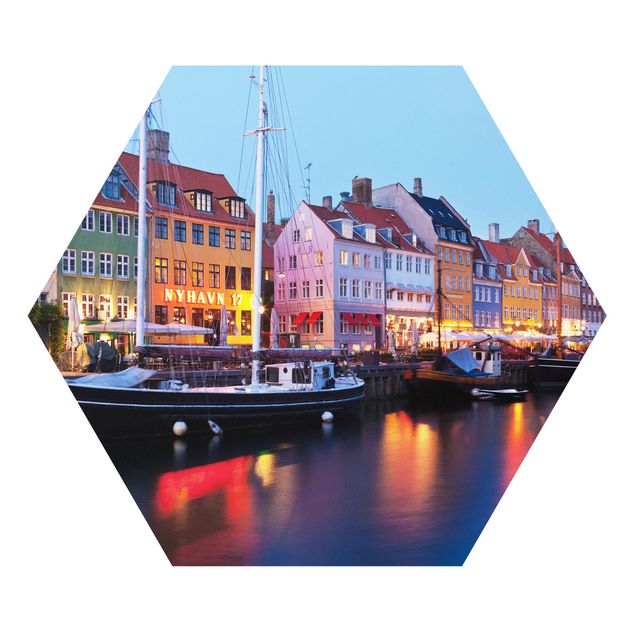 Obrazy na ścianę Port w Kopenhadze wieczorem
