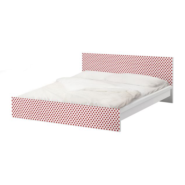 Okleina meblowa IKEA - Malm łóżko 160x200cm - Nr DS92 Dot Design Girly White