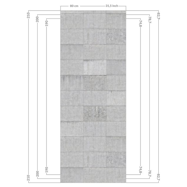 Tylna ścianka prysznicowa - Concrete Brick Look Gray