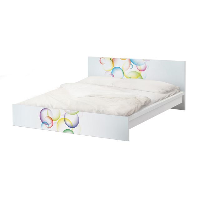 Okleina meblowa IKEA - Malm łóżko 160x200cm - Tęcza bąbelków