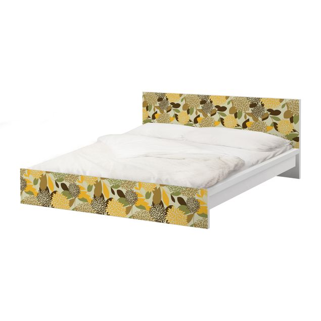 Okleina meblowa IKEA - Malm łóżko 160x200cm - Kwiaty w stylu vintage