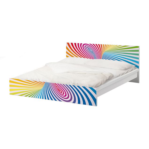 Okleina meblowa IKEA - Malm łóżko 180x200cm - Kolorowe tornado