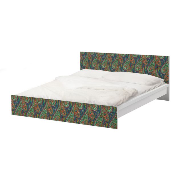 Okleina meblowa IKEA - Malm łóżko 180x200cm - Filigranowy wzór paisley