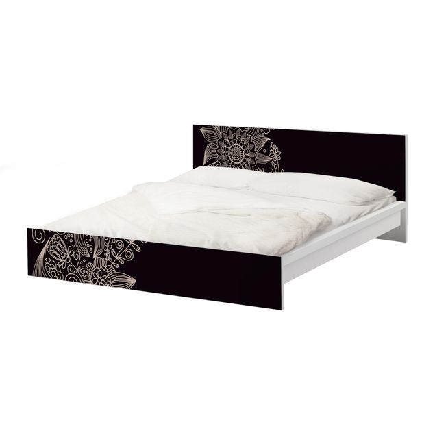 Okleina meblowa IKEA - Malm łóżko 180x200cm - Piękne tło kwiatowe