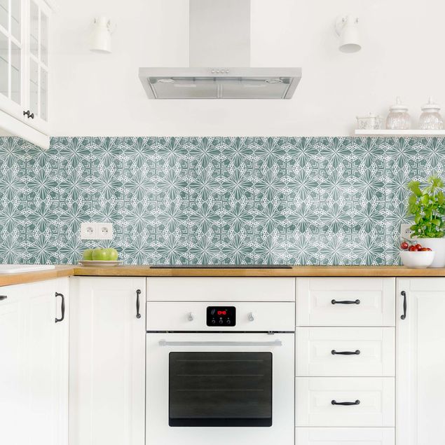 Panel ścienny do kuchni - Wzór w stylu vintage Płytki geometryczne