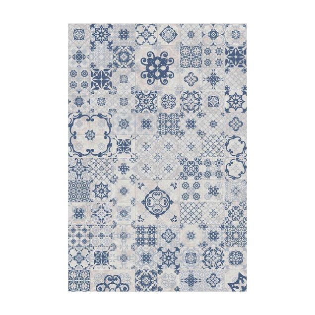 nowoczesny dywan Płytki ceramiczne Agadir Niebieski