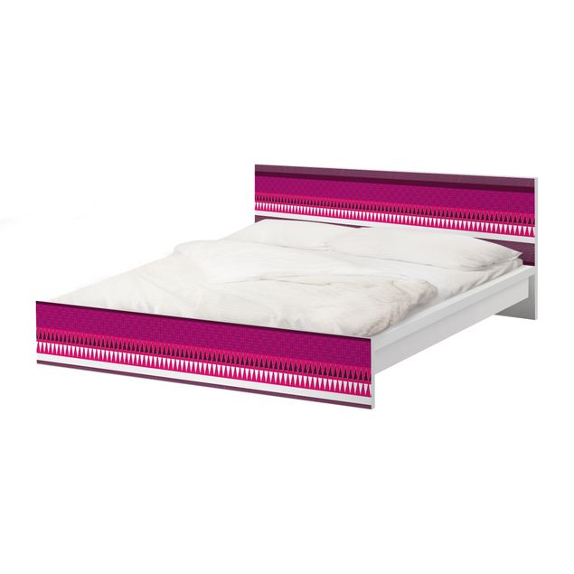 Okleina meblowa IKEA - Malm łóżko 180x200cm - Różowy etnomiks