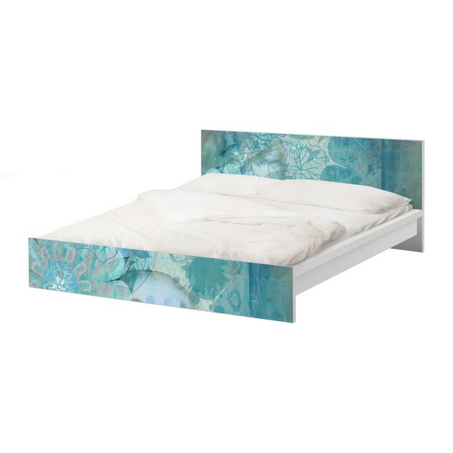 Okleina meblowa IKEA - Malm łóżko 180x200cm - Kwiaty zimowe