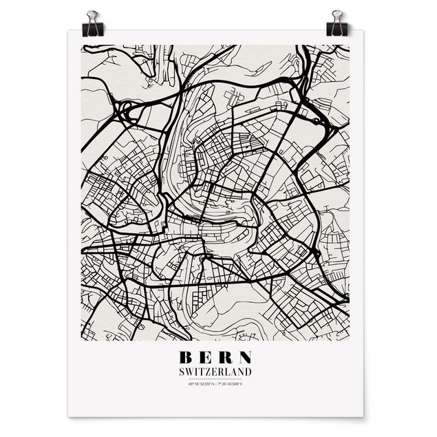 Obrazy powiedzenia Mapa miasta Berno - Klasyczna