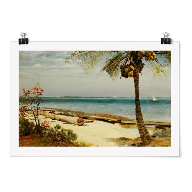 Obrazy z morzem Albert Bierstadt - Wybrzeże w tropikach