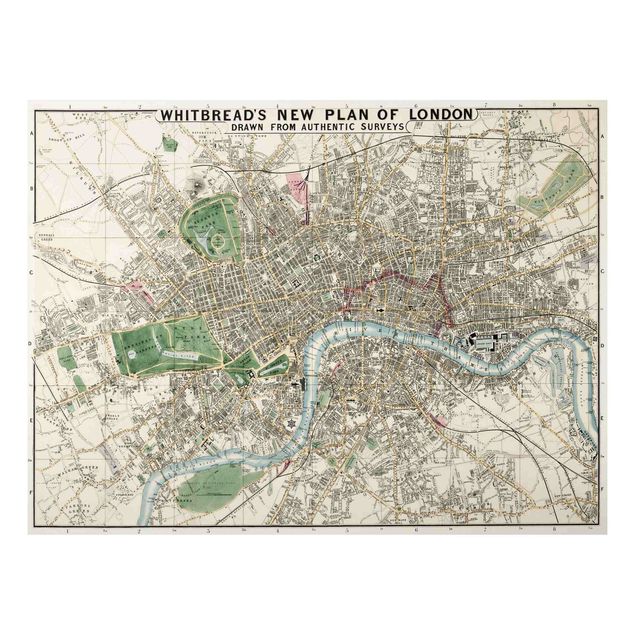 Nowoczesne obrazy do salonu Mapa miasta w stylu vintage Londyn