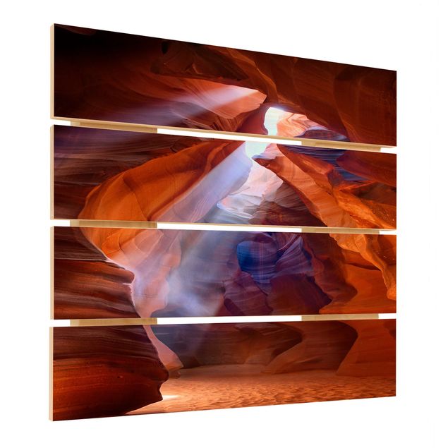 Obraz z drewna - Gra świateł w Kanionie Antylopy