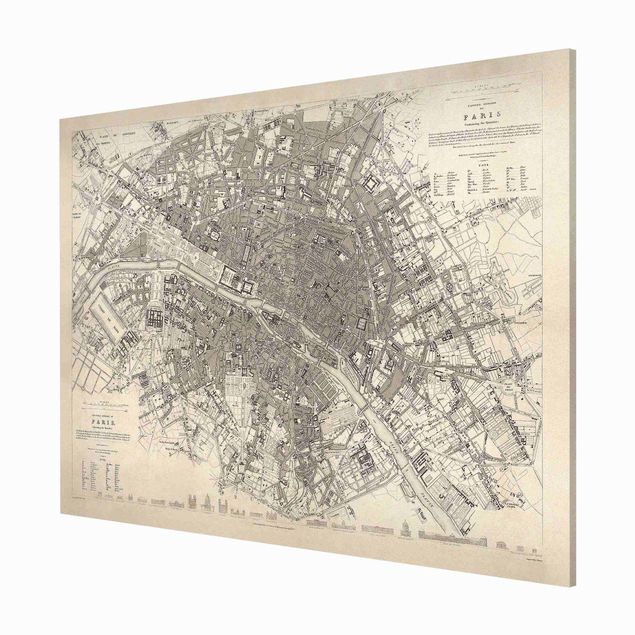 Obraz vintage Mapa miasta w stylu vintage Paryż