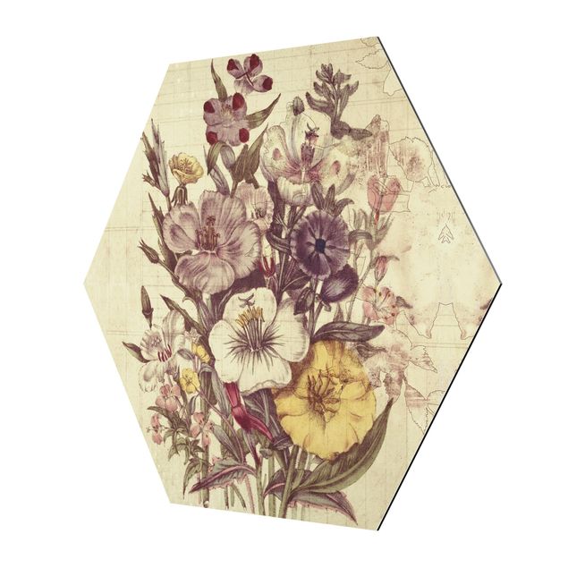 Obrazy motywy kwiatowe Bukiet listów w stylu vintage