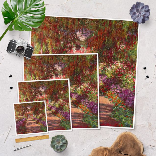 Obrazy z motywem kwiatowym Claude Monet - Ścieżka w ogrodzie Moneta w Giverny
