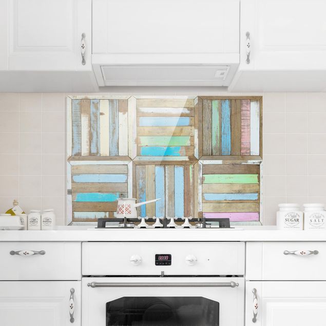 Panel szklany do kuchni Rustykalne drewno