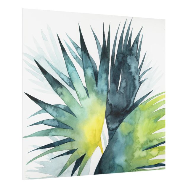 Panel szklany do kuchni - Tropikalne liście - Fan Palm