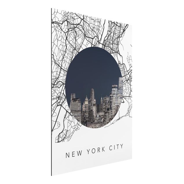 Dekoracja do kuchni Kolaż z mapą miasta Nowy Jork