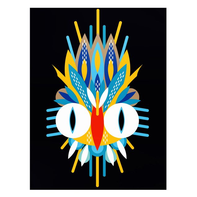Obrazy nowoczesny Kolaż Etno Maska - Ptasie pióra
