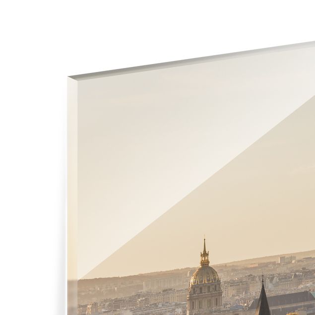 Panel szklany do kuchni - Paryż o świcie