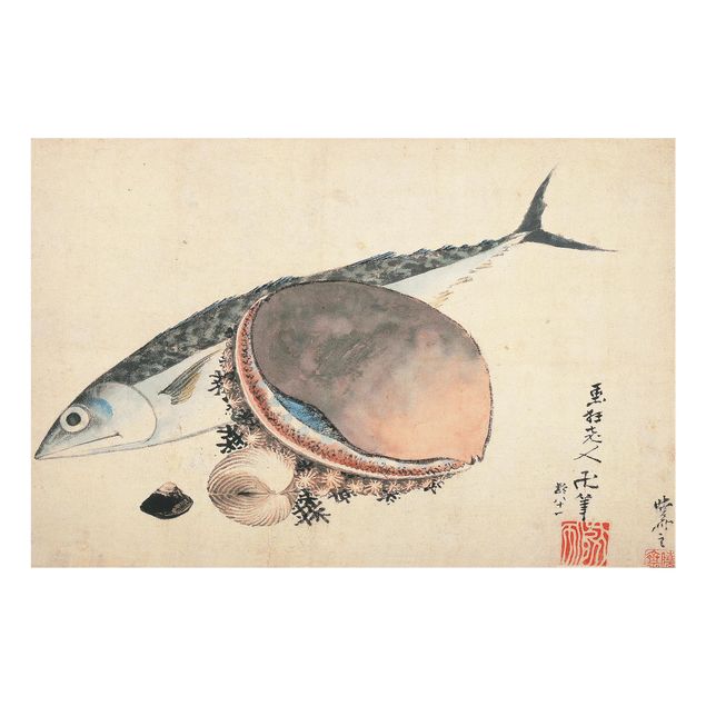 Reprodukcje obrazów Katsushika Hokusai - Makrela i przegrzebki