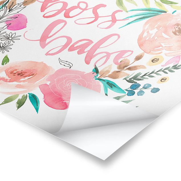 Plakat - Pink Blossoms - Boss Babe