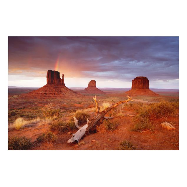 Nowoczesne obrazy do salonu Monument Valley o zachodzie słońca