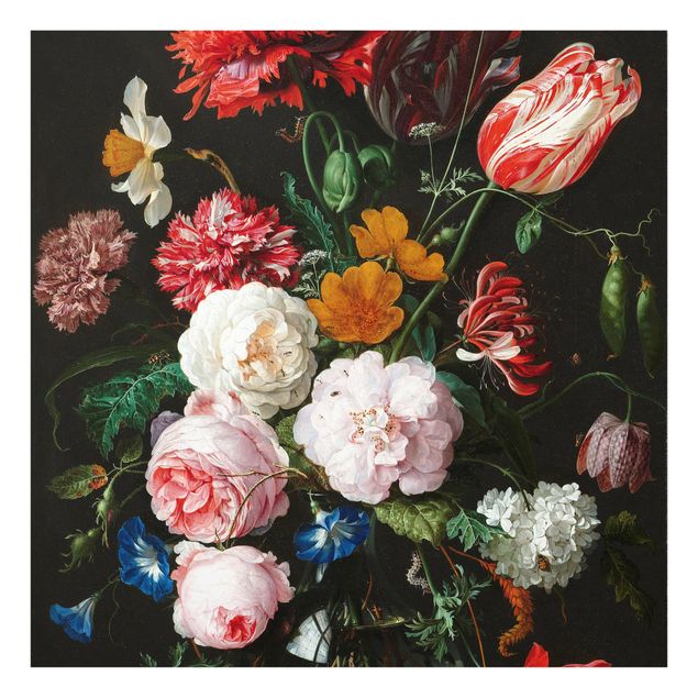 Panel szklany do kuchni - Jan Davidsz de Heem - Martwa natura z kwiatami w szklanym wazonie
