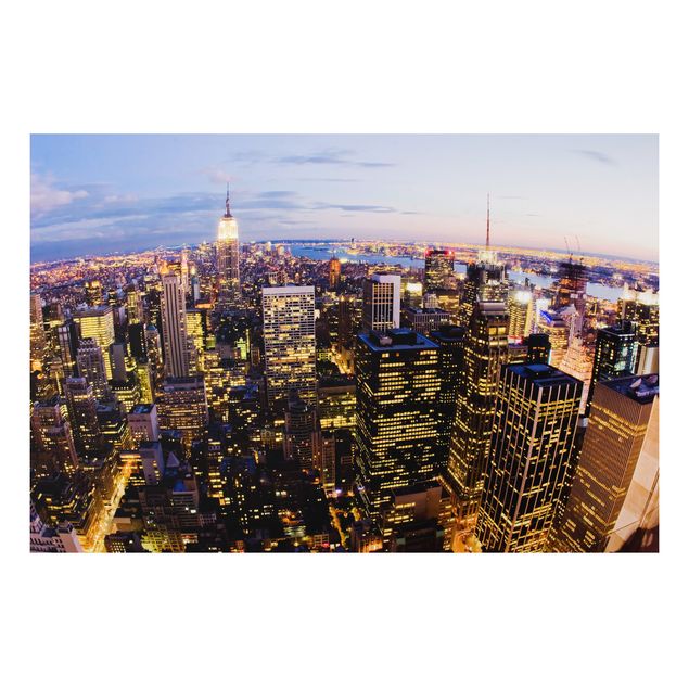Obrazy do salonu nowoczesne Nocna panorama Nowego Jorku