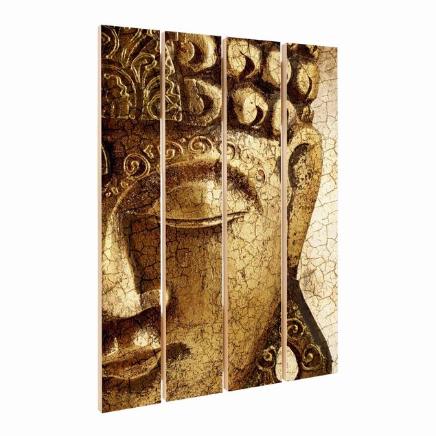 Obraz z drewna - Budda w stylu vintage