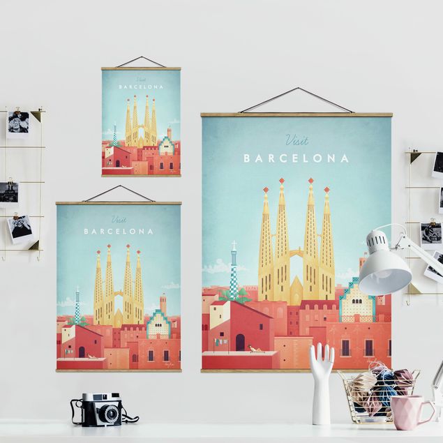 Artystyczne obrazy Plakat podróżniczy - Barcelona