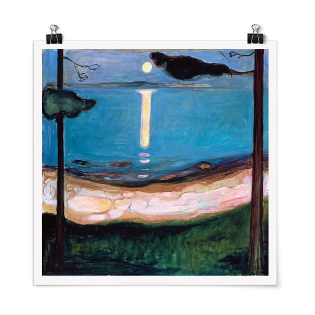 Nowoczesne obrazy do salonu Edvard Munch - Noc w blasku księżyca
