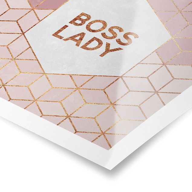 Obraz różowy Boss Lady Hexagons Pink