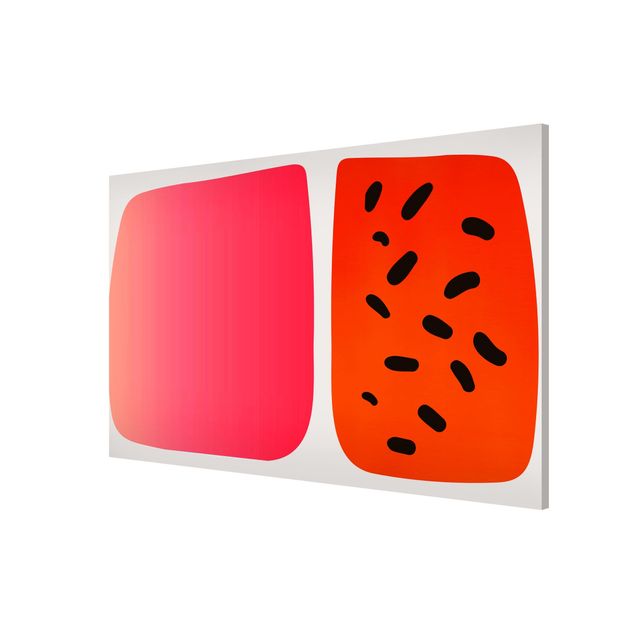 Obrazy na szkle abstrakcja Abstrakcyjne kształty - Melon i róż