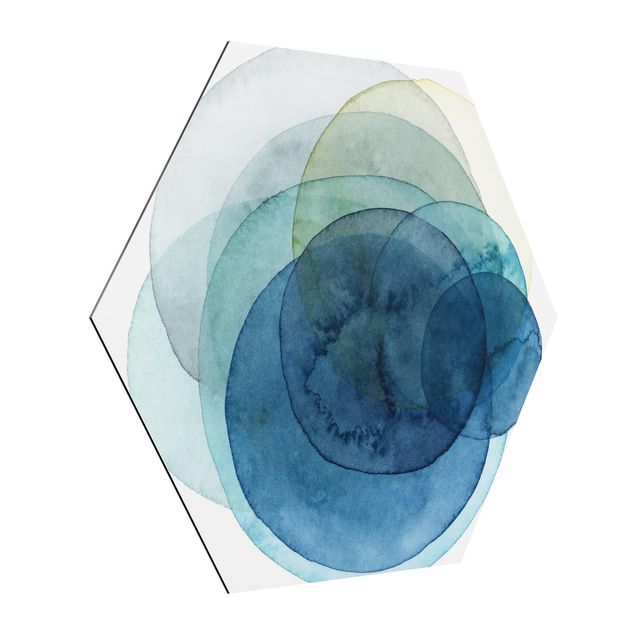 Obraz heksagonalny z Alu-Dibond - Bang - niebieski