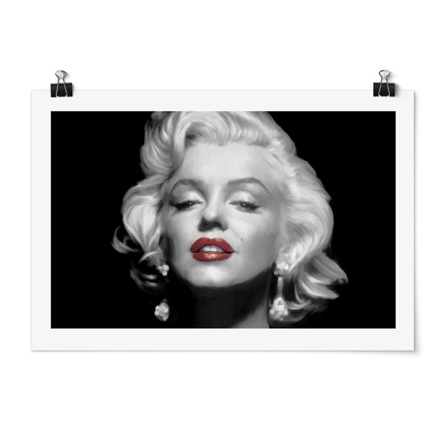 Obrazy portret Marilyn z czerwonymi ustami