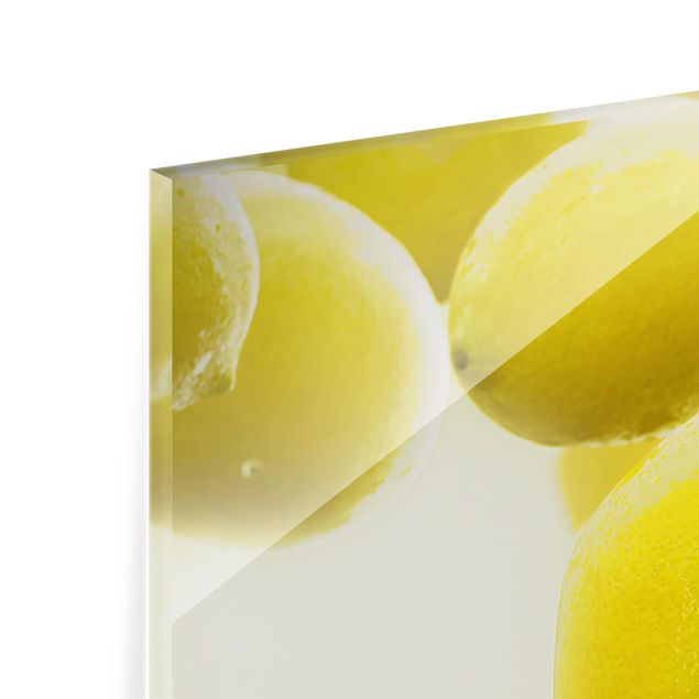 Panel szklany do kuchni - Citrony w wodzie